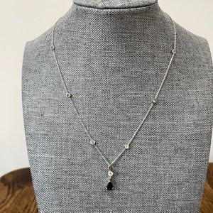 Dainty crystal and blue sapphire necklace